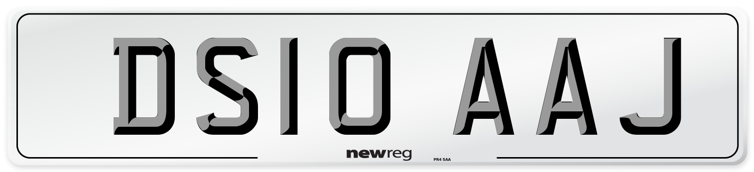 DS10 AAJ Number Plate from New Reg